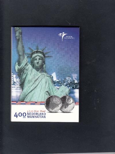 Beschrijving: 5 Euro 400 JAAR NEDERLAND MANHATTAN KNM BLISTER